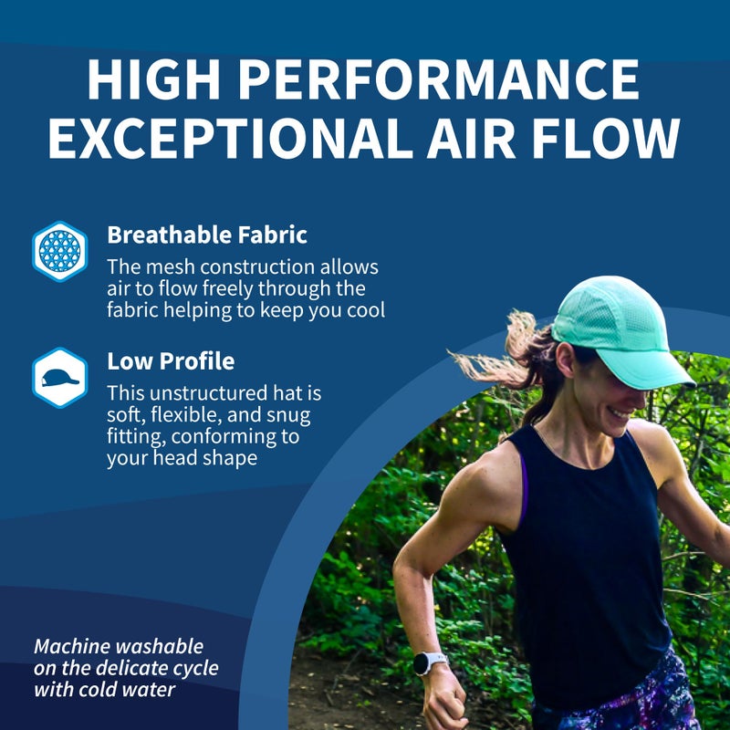 TrailHeads Women's Race Day Performance Running Cap, Lightweight & Quick Drying Mesh Sports Hat with Reflective Trim, Adjustable Fit - Seafoam Green - Image 5
